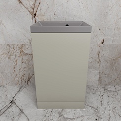 Style Line Тумба с кварцевой раковиной серый шелк Моно 50 серая галька – фотография-2